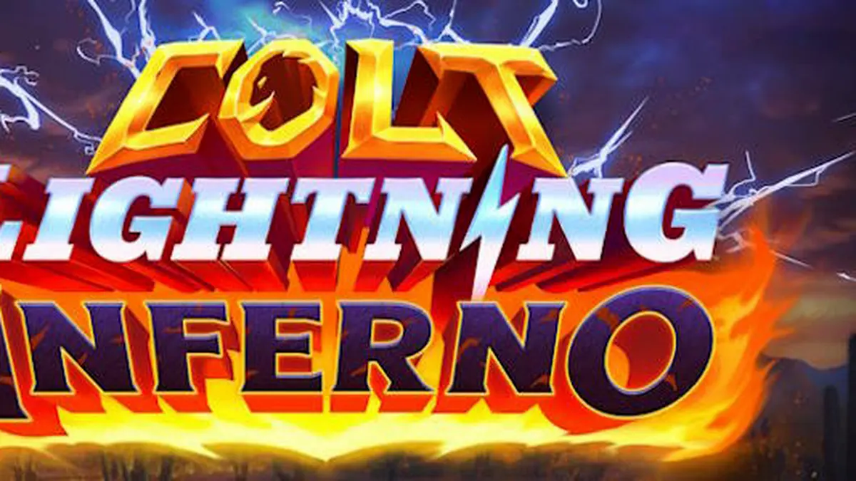 Tampilan visual slot Colt Lightning Inferno dengan efek api dan petir