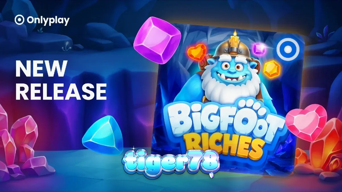 Pemandangan hutan bersalju dengan elemen slot Bigfoot Riches