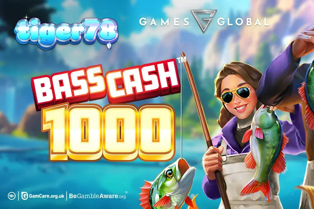 Tampilan visual permainan slot Bass Cash 1000 dengan tema memancing yang ikonik